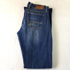 Lucky Brand Womens 8/29 Regular Fit Blue Dark Wash Sofia Boot Cut 5 Pocket Jeans